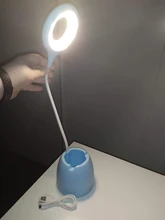 Pen-Holder Desk-Lamp Book Read-Light Dimming Bedside Home-Decor Pink Eye-Protect Touch