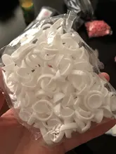 100 Uds desechables pegamento anillo pegamento para extensión de pestañas taza contenedor de plástico maquillaje permanente pigmento accesorios de