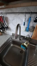Leeme-grifo de cocina clásico de acero inoxidable cepillado, grifería giratoria de lavabo con rotación de 360 grados