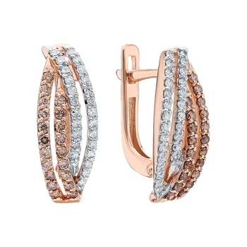 

Gold earrings with diamonds sunlight sample 585