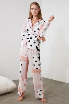 

2 PIECE LONG SLEEVE PATCHWORK PATTERNED PAJAMAS SET