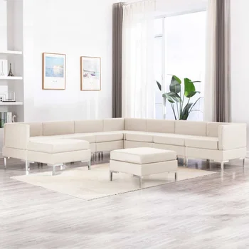 

Sofa Set 9 PCs fabric cream sofas