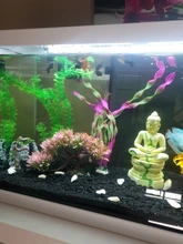 Plantas artificiales subacuáticas decoración de Acuarios y Peceras, decoraciones de visualización de césped verde y morado de 37CM