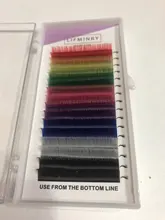 LIFMINRY-extensiones de pestañas suaves de visón, 8 colores, arco iris de color, 16 líneas Premium