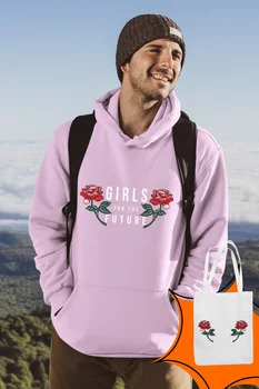 

Angemiel Wear Girls For The Future Pink Male Hooded Sweatshirt Bags Kombin