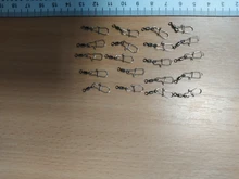 Pivote de pesca giratorio con broche, conector giratorio, accesorios de pesca de carpa, 20 unids/lote, 2 #4 #6 #8 #10 #