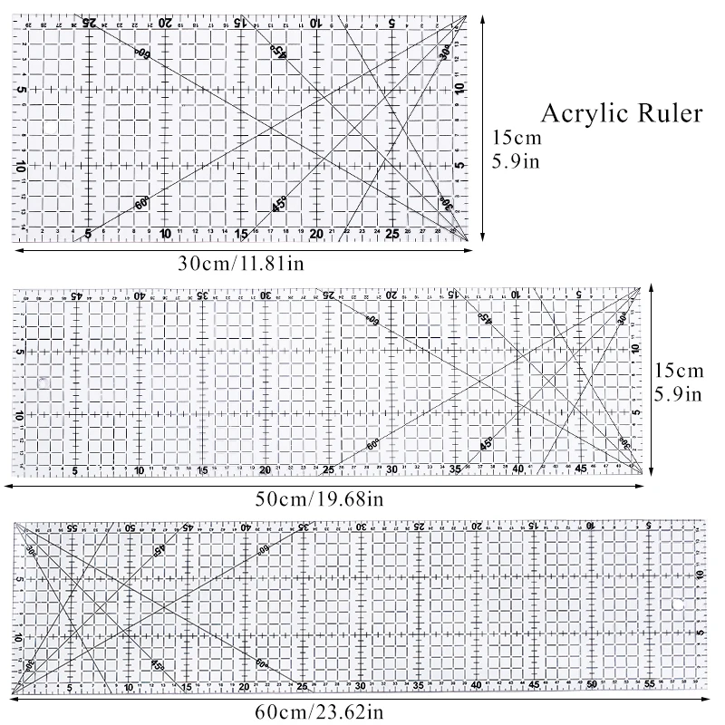 Nonvor Acrylic Patchwork Ruler for Cloth DIY Craft