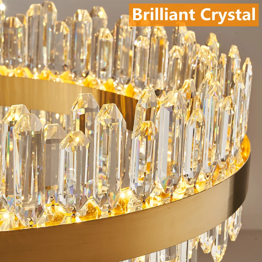 Crystal LED pendant lamp for living room dining bedroom home gold fashion modern decoration hanging chandelier lighting fixture