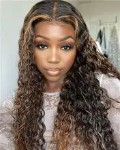 ALICE-pelucas de cabello humano rizado con malla frontal, cabello con cierre superior de cuero cabelludo de 150% de densidad, no Remy