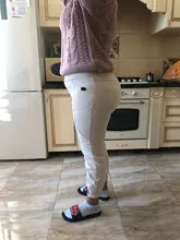 Pantalones vaqueros holgados de cintura elástica para mujer, moda de Corea de algodón informales combinables, color blanco, nueva llegada de primavera y verano, S982