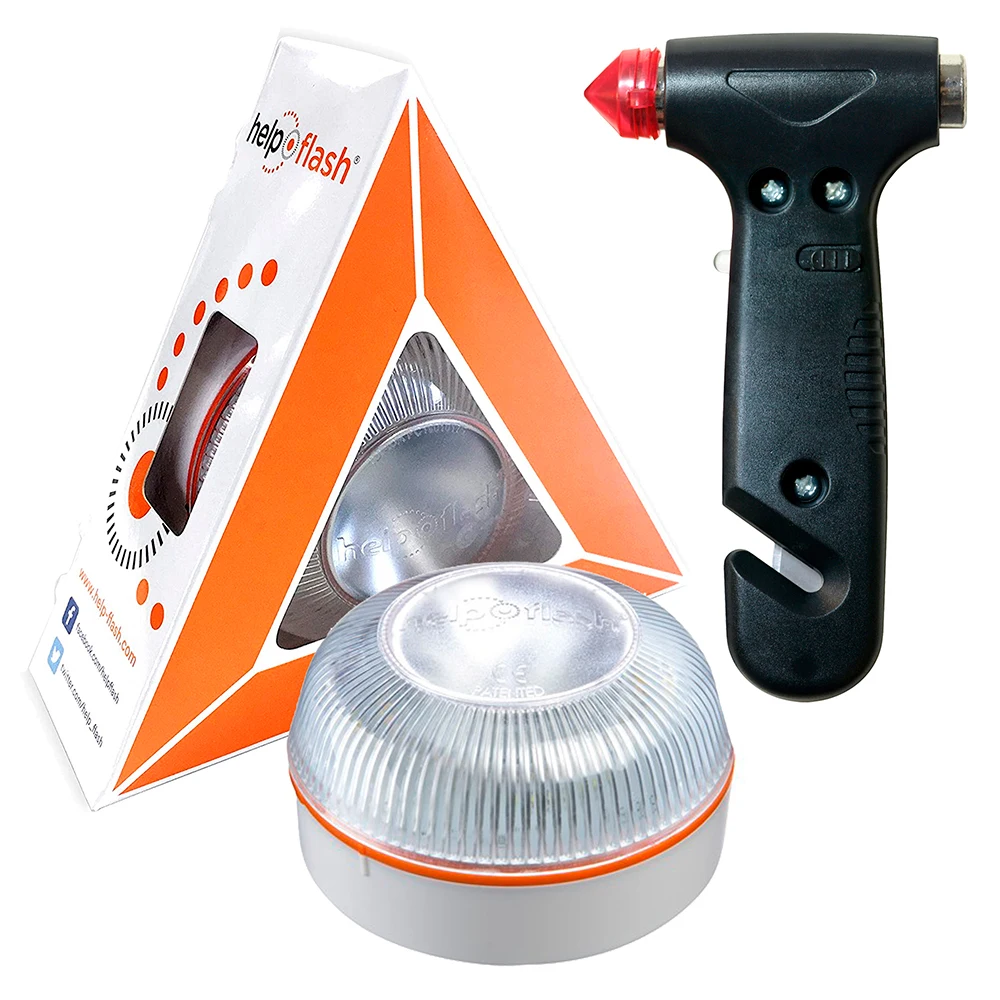 Help Flash Luz de Emergencia V16 Homologada DGT Pack 2 Unidades + Kit  Primeros Auxilios, PcComponen