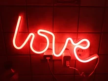 Sign-Lamp Battery-Box Nightlight Led-Neon-Lights Christmas Wedding Double-Powered Love-Shape