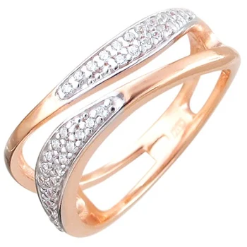 

Sokolov ring with cubic zirconia silver with gold plated