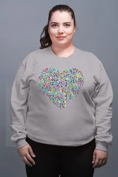 

Angemiel Wear Colorful Leaves Heart Gray Female Sweatshirt