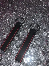 GTI Label Strips Shape SOFT RUBBER KEYCHAIN KEYRING KEY CHAIN KEY RING for GTI