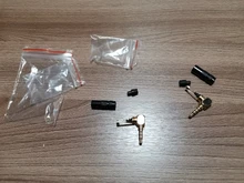 Chapado en oro estéreo con Clip 3,5mm 3 polos 4 Reparación de postes de auriculares Cable con enchufe de clavija de enchufe de Audio Jack conector de soldadura