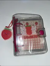 MINKYS-Mini cuaderno Kawaii de bolsillo, diario de hojas sueltas, libro de Agenda, regalo de cumpleaños, conjunto de papelería escolar coreana, 3 anillos