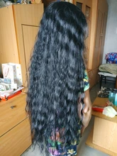 FASHION IDOL-peluca Cosplay de malla con división para mujeres negras, Pelo Rizado largo, 42 pulgadas, Rubio degradado, ONDA DE AGUA, Peluca de pelo sintético falso