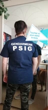 French Police Gendarmerie T Shirt Short Sleeve Gendarmerie PSIG T-shirt Man QR-042