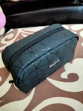 Neceser de viaje multifunción para mujer, bolsa de maquillaje geométrica, impermeable, portátil, organizador de artículos de tocador, novedad