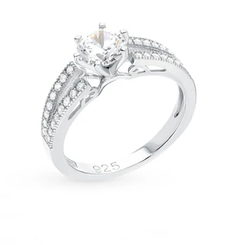 

Silver ring with cubic zirconia sunlight sample 925