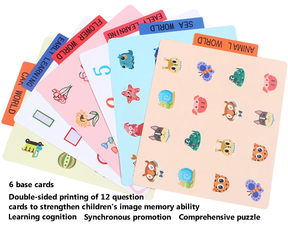 Jogo de Tabuleiro Crianças Formação Memória Quebra-cabeça Xadrez Madeira Montessori Brinquedos Aprendizagem Educacional Juguetes Jouet Enfant Presente 2 Quebra-cab.