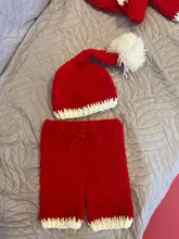 Accesorios de fotografía recién nacido, ropa de bebé croché Santa Claus, disfraz de bebé, niña, fotografía