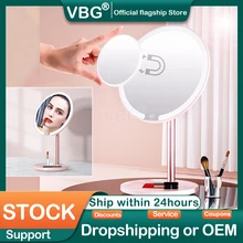 

Desktop Wall-Mount Makeup Mirror LED Makeup Mirror With Light Lamp With Storage Desktop Rotating Cosmetic Mirror Light