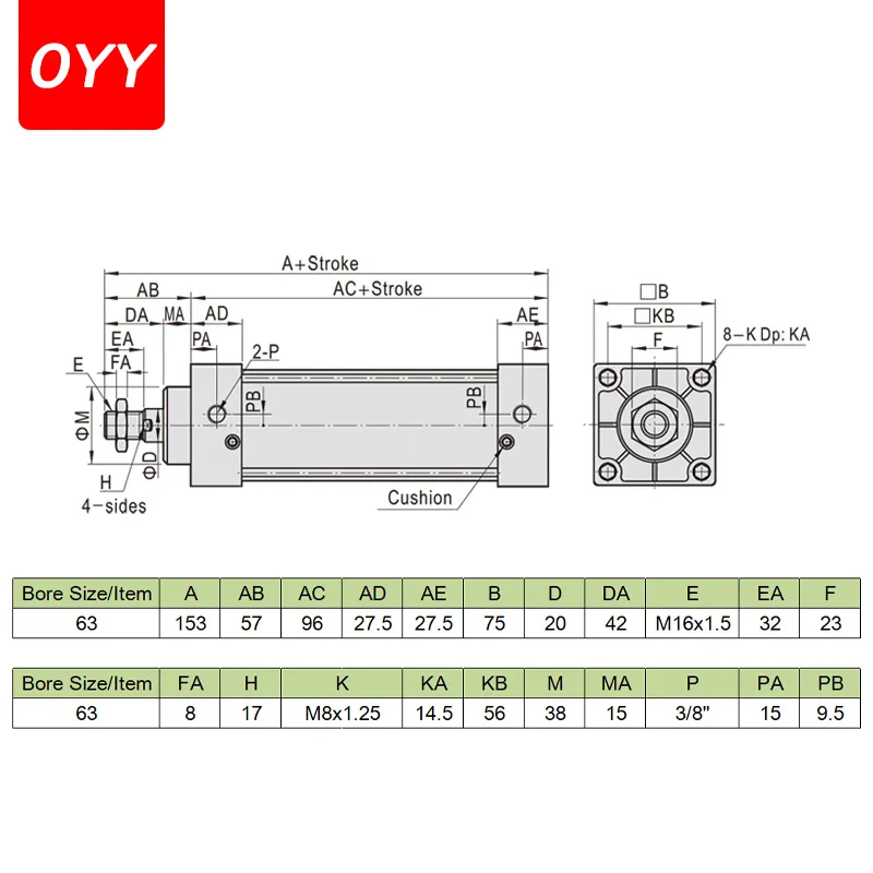 cilindros pneumaticos magneticos da liga de aluminio 05