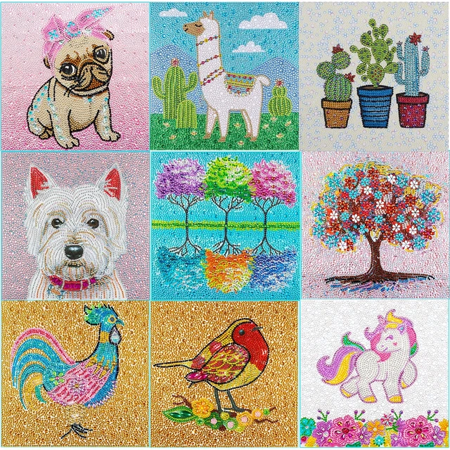 Diamond Art for Kids Cute Small and Easy 5D Diamond Art Painting Kit  Crystal Embroidery for Girls Boys Beginners Art Crafts