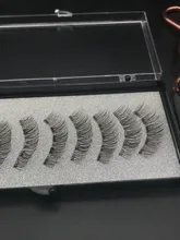 Conjunto de pestañas postizas magnéticas largas 3D de visón, pestañas postizas gruesas naturales magnéticas, 5 unidades