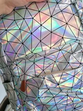 Yogodlns-mochila holográfica geométrica para hombre y mujer, morral de viaje de PVC, bandolera Laser, escolar, informal