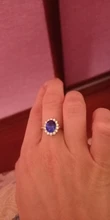 CZCITY-anillo de compromiso de Plata de Ley 925 con gema de rubí y zafiro, para mujeres