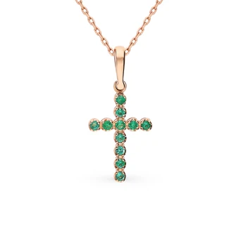 

Gold pendant with emeralds sunlight sample 585