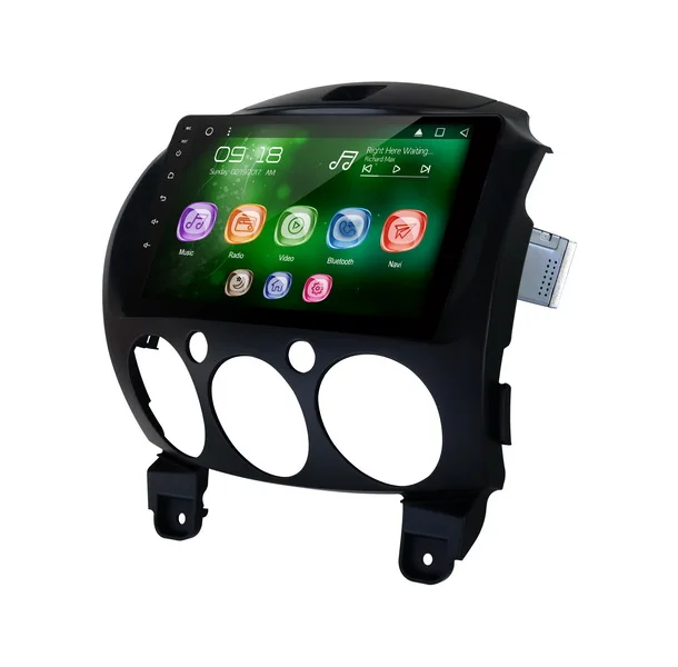 Best Allways 9" IPS Screen Android 9.0 Octa-core Ram 2GB Rom 32GB Car Multimedia for Mazda 2 2009-2015 with 2.5D Touch screen 3