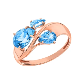 

Gold ring with Topaz sunlight sample 585