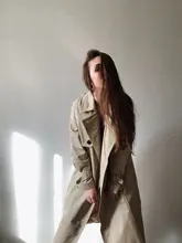 Marca del Reino Unido 2021 nueva moda Otoño/otoño Casual doble botonadura Simple clásico Trench largo con cinturón mujer Chic chaqueta