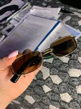 Gafas de sol rectangulares para hombre y mujer, lentes de sol rectangulares de lujo, cuadradas, de Metal Vintage, UV400, 1 Uds., 2020