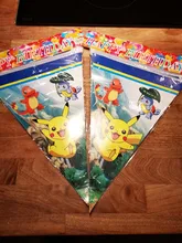 Tema de Pokemon figuras Pikachu decoración de fiesta suministros de fiesta de cumpleaños de placas de papel máscara suministros de baño para bebé vajilla juegos