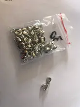 Cierres de Conector colgante para collar, hebilla de gancho, colgante de botón, accesorios de suspensión para fabricación de joyas, bricolaje, 3x7mm, 100 Uds.