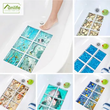 

Funlife® 15x15cm*6pcs The Underwater World Waves Beach Bathtub Sticker Waterproof Anti-slip PVC Backsplash for Bathroom Decor