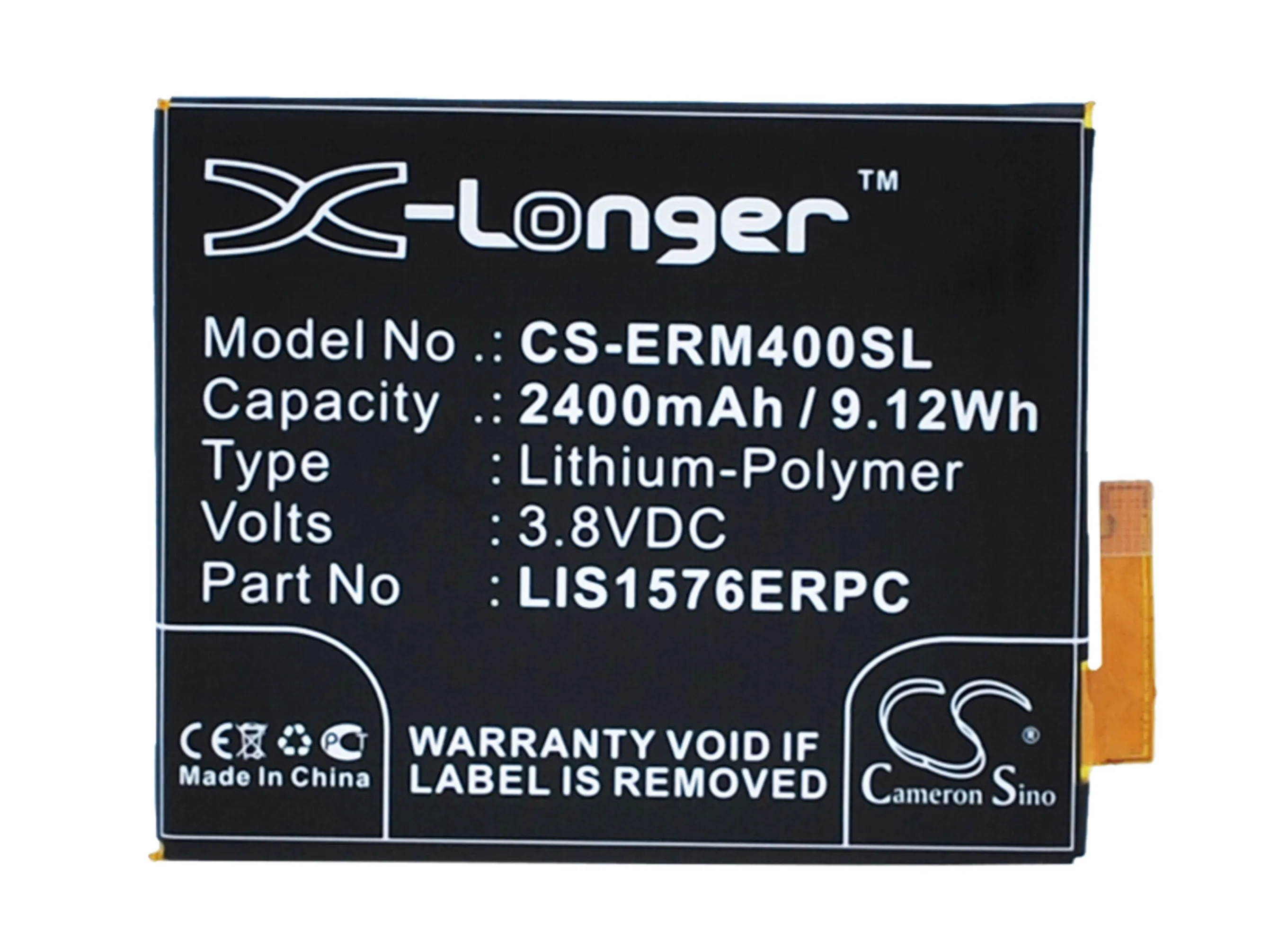 Аккумулятор CS-ERM400SL LIS1576ERPC для Sony Xperia M4 Aqua E2303 3.8V / 2400mAh 9.12Wh (CameronSino) | Мобильные