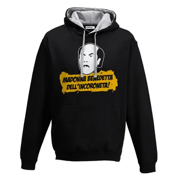 

Hood Sweatshirt Two-Color Film Trash Comical Oronzo Canà Cinema Cult Years 80 S black-gray