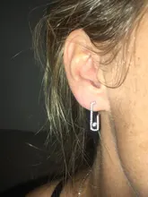 Pendientes de tuerca geométricos de estilo coreano para mujer, aretes de circonita cúbica Micro pavimentada de Color oro blanco