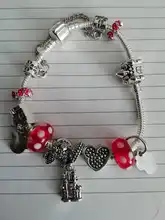Bangles Women Charm-Bracelets Jewelry Gifts ANNAPAER Mickey Girl Trendy Minnie for Fit-Pan