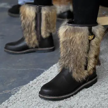 

Mongolki women's short natural coyote felt-rubber sole, Mongolian winter boots, genuine leather and fur, Boots