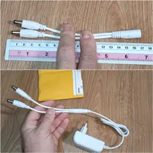 Tira de luces LED RGBW, 5,5x2,1mm, Cable bifurcador de corriente de 1 a 2 vías, conector hembra a 2 macho, Cable divisor para cámara CCTV