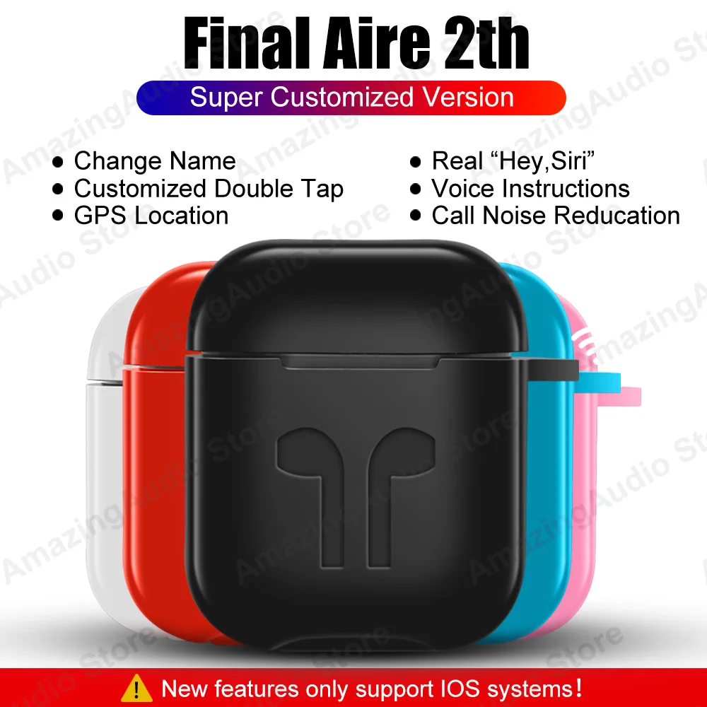 

Final Aire 2th TWS AI Voice Command Change Name Positioning Noise Reduction Earbuds PK i7s i9s i10 i9000 i90000 pro i100000 TWS