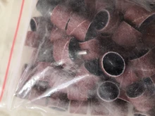 50 pzas/unids/lote cabezales cilíndricos montados mangas abrasivas bandas de lijado 80 #120 #180 # para manicura de uñas herramientas