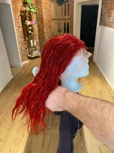 Hiébano-pelucas de cabello humano con encaje frontal para mujeres negras, pelo rojo corto Bob, nudos blanqueados, 180% brasileño, Remy, tipo T, 13x6